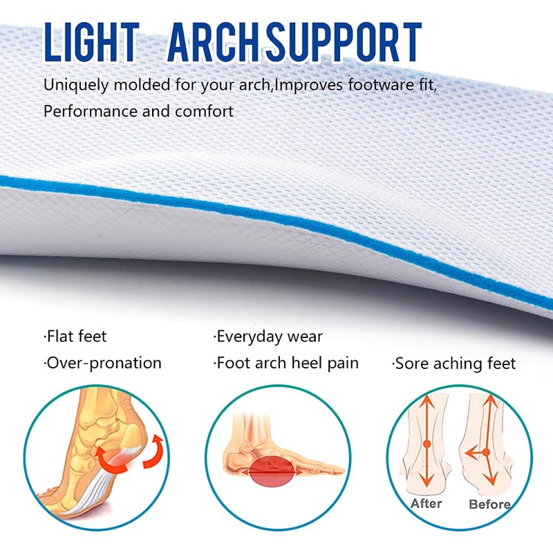 XINIFOOT نعل داخلي لزيادة الارتفاع ودعم قوس القدم ونعال أحذية قابلة للتنفس وحشوات رفع الكعب ونعال مصعد للرجال (ارتفاع 2.5 سم) - Image 3